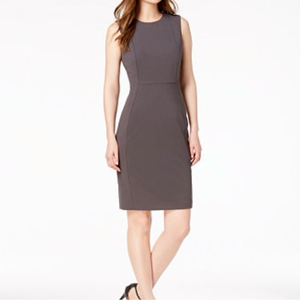 Calvin Klein Scuba Crepe Sheath Sleeveless Midi Dress       Size 4